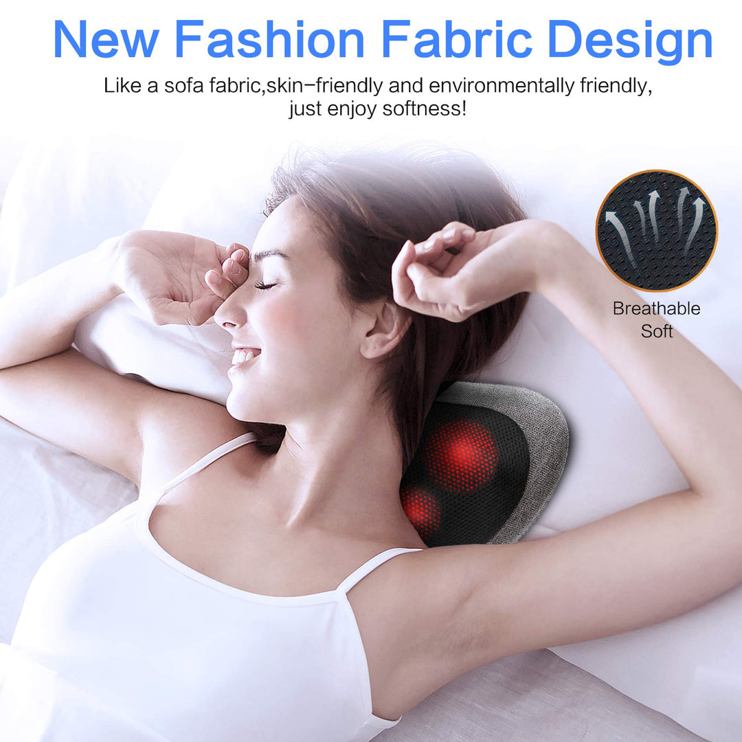 Shiatsu Neck &amp; Back Massager | 3D Kneading | Infrared Heat | 3 Speeds | Auto Shut-Off | AC &amp; Car