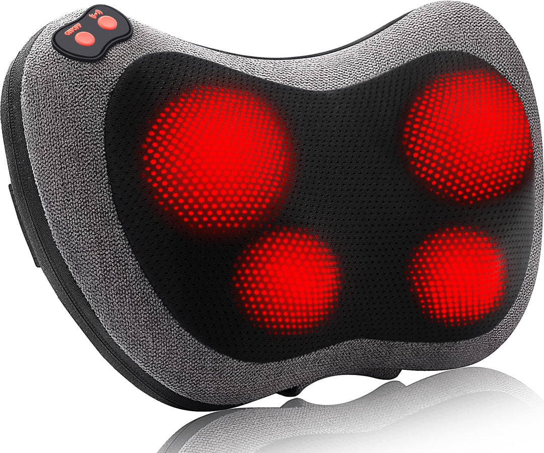 Shiatsu Neck & Back Massager | 3D Kneading | Infrared Heat | 3 Speeds | Auto Shut-Off | AC & Car