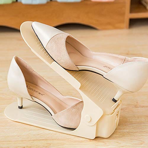 Shoe Rack with Height-Adjustable Holder | Space-Saving Double Layer Shoe Organizer