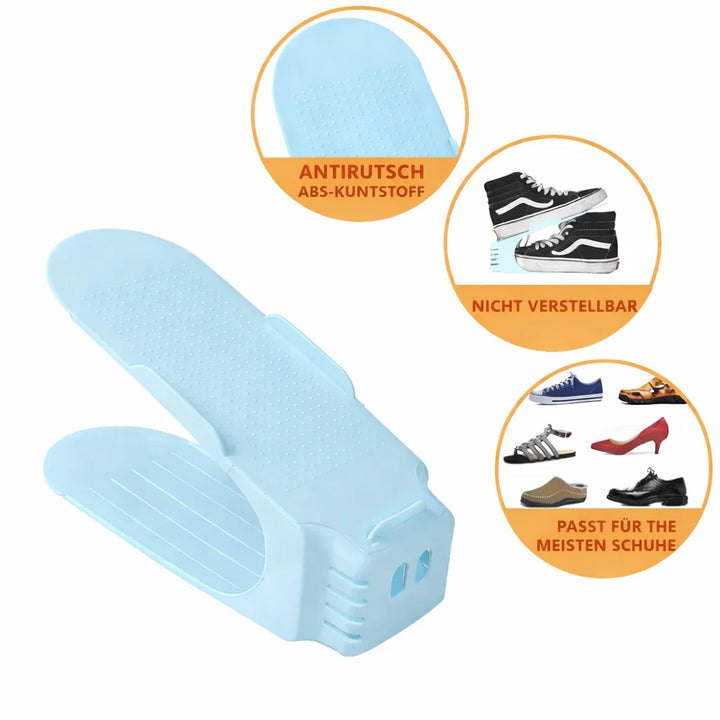 Shoe Rack with Height-Adjustable Holder | Space-Saving Double Layer Shoe Organizer