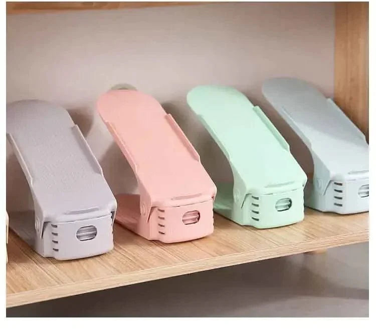 Shoe Rack with Height-Adjustable Holder | Space-Saving Double Layer Shoe Organizer