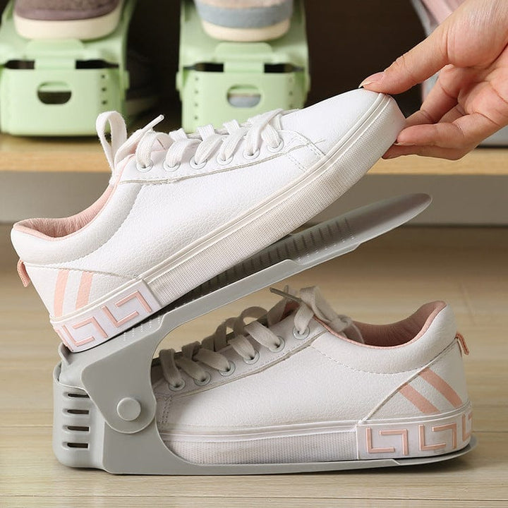 Shoe Rack with Height-Adjustable Holder | Space-Saving Double Layer Shoe Organizer