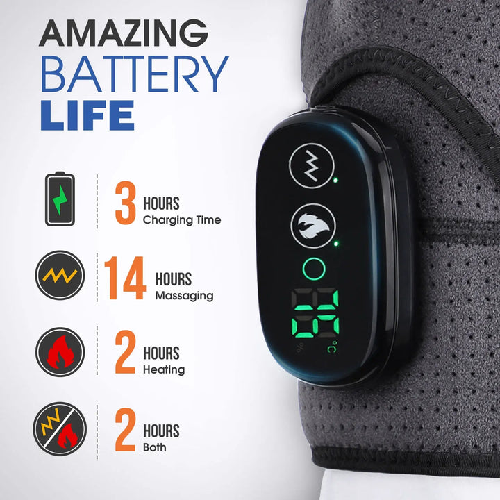 Shoulder Heat &amp; Vibration Therapy Belt | 3 Heat Levels 40–75°C | USB Rechargeable | LED Display | Cordless