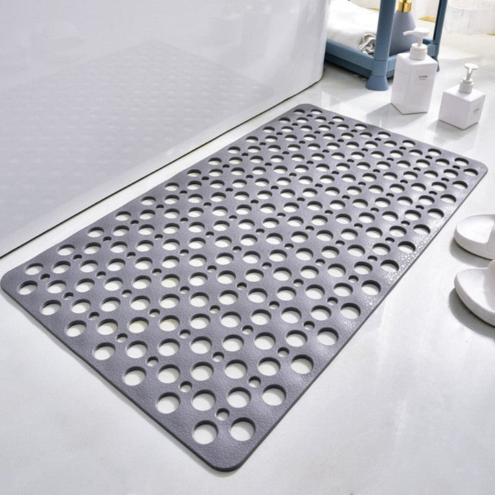 Shower Mat Flexible PVC Gray Non-Slip Design with Drainage Holes 0