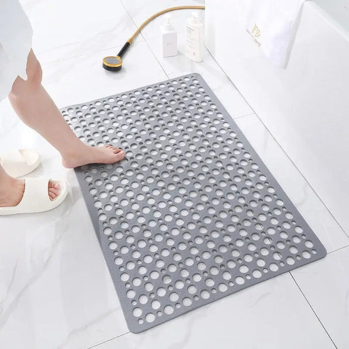 Shower Mat Flexible PVC Gray Non-Slip Design with Drainage Holes 3