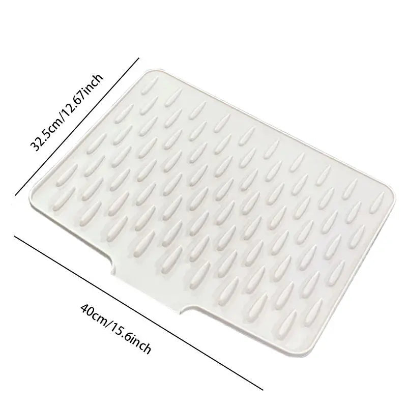 Silicone Drip Mat | Raised Ridges And Angled Drain Spout