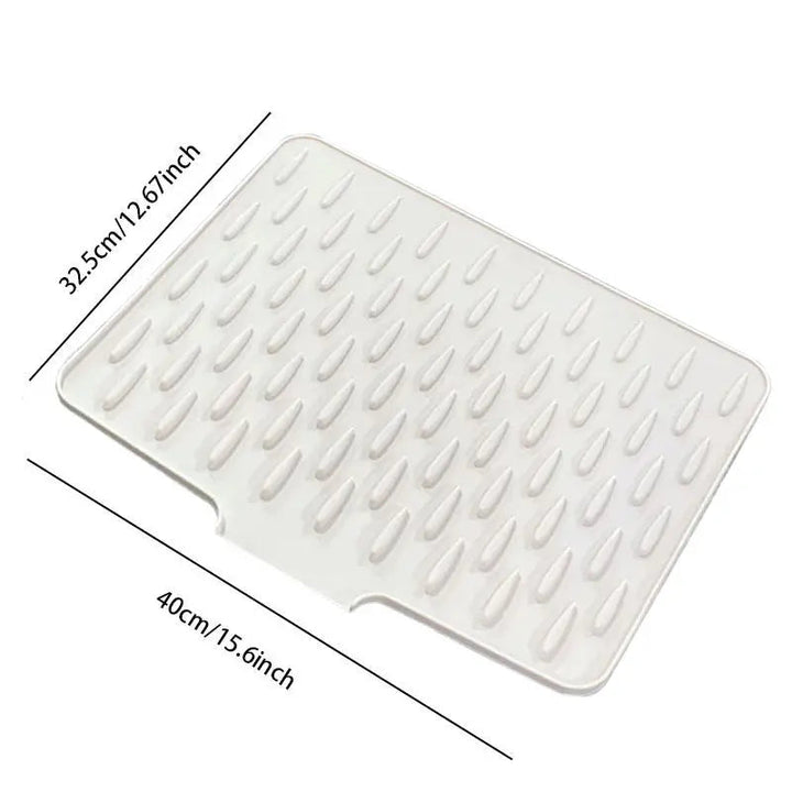 Silicone Drip Mat | Raised Ridges And Angled Drain Spout