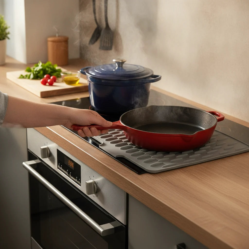 Silicone Drip Mat | Raised Ridges And Angled Drain Spout