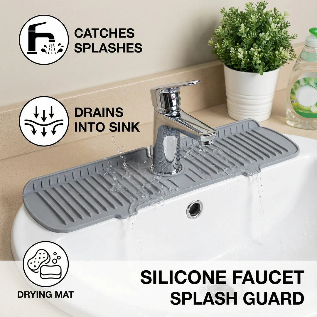 Silicone Drip Mat | Tap Splash Catcher With Drain Channel