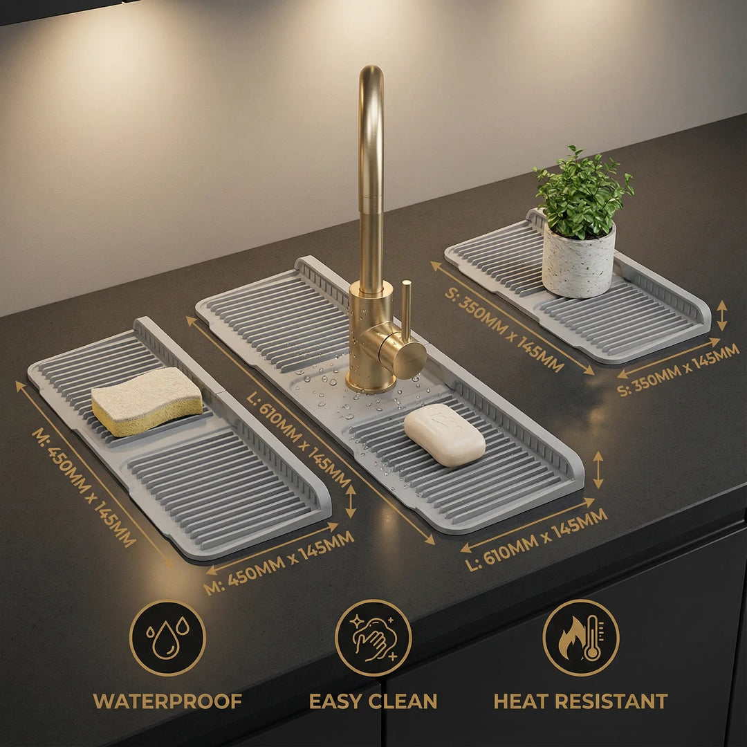 Silicone Drip Mat | Tap Splash Catcher With Drain Channel