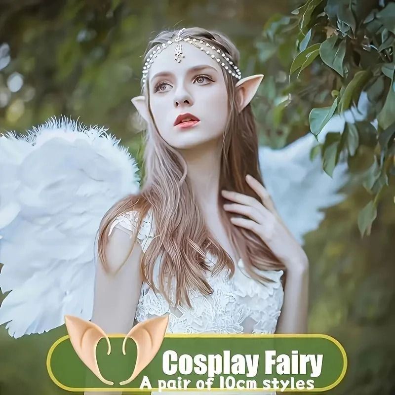 Silicone Elf Ears Cosplay Costume Prop | Hook-On Fit, No Glue Needed | Reusable, Paintable, Skin-Friendly Silicone