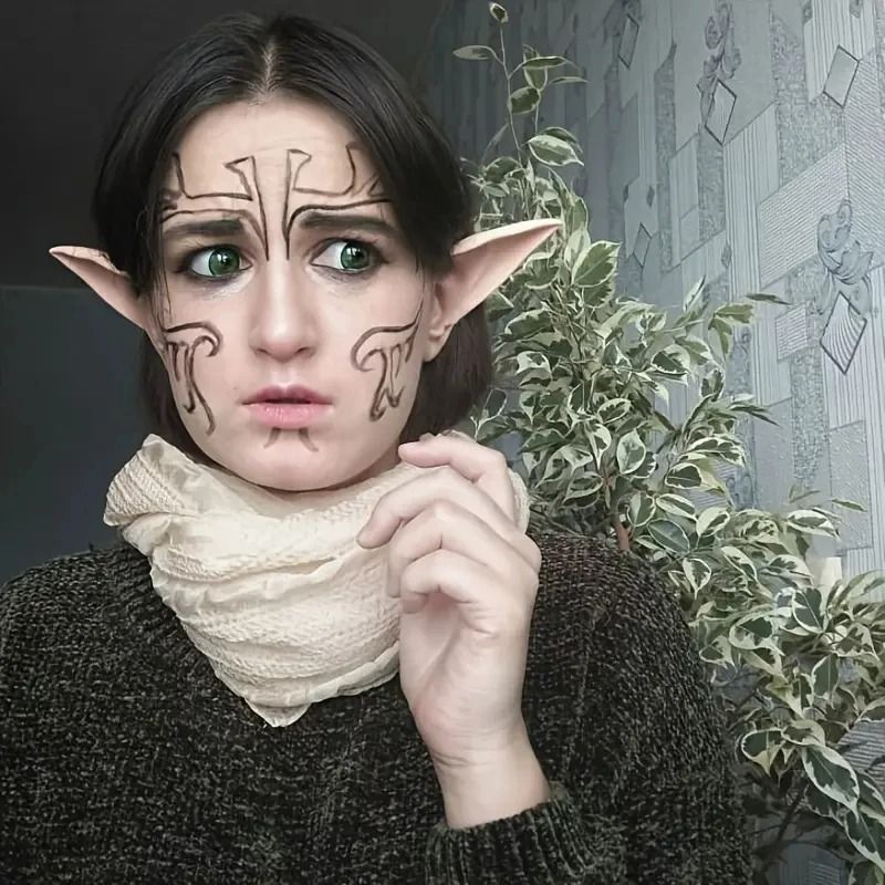 Silicone Elf Ears Cosplay Costume Prop | Hook-On Fit, No Glue Needed | Reusable, Paintable, Skin-Friendly Silicone