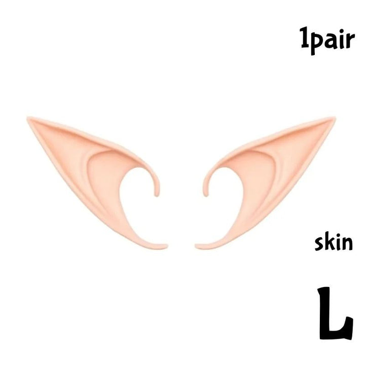 Silicone Elf Ears Cosplay Costume Prop | Hook-On Fit, No Glue Needed | Reusable, Paintable, Skin-Friendly Silicone