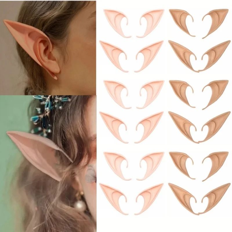Silicone Elf Ears Cosplay Costume Prop | Hook-On Fit, No Glue Needed | Reusable, Paintable, Skin-Friendly Silicone