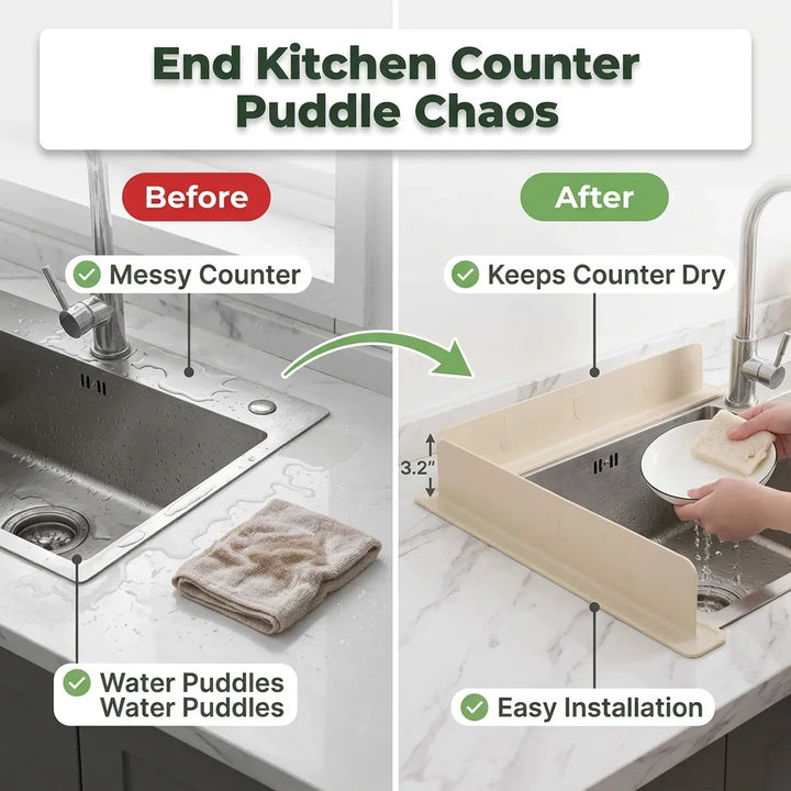 Sink Splash Guard Suction Plate | Heavy-Duty Suction Cups | Protects Marble and Granite Countertops from Moisture Damage