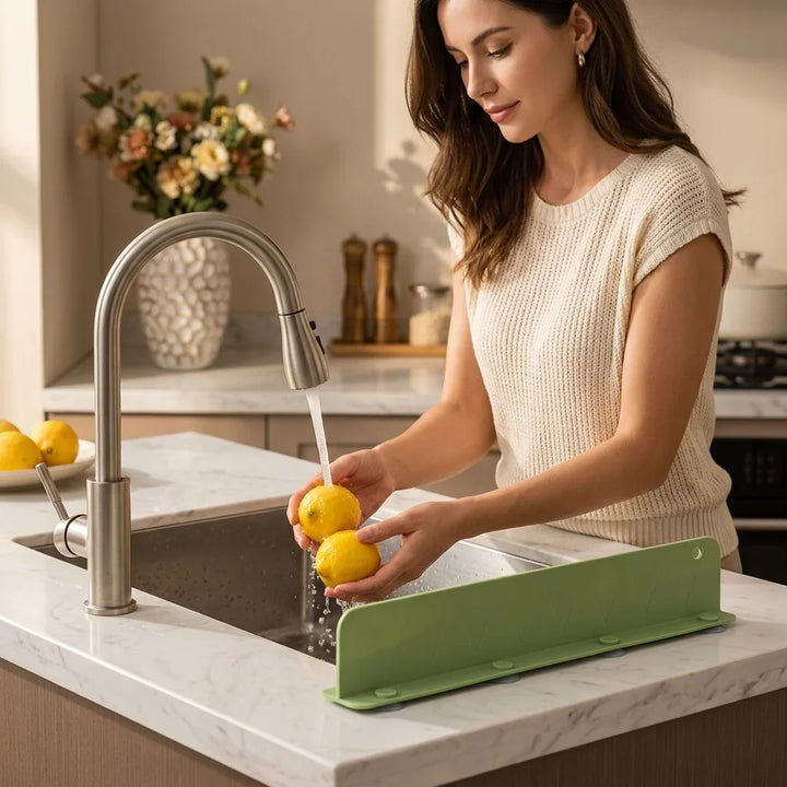 Sink Splash Guard Suction Plate | Heavy-Duty Suction Cups | Protects Marble and Granite Countertops from Moisture Damage