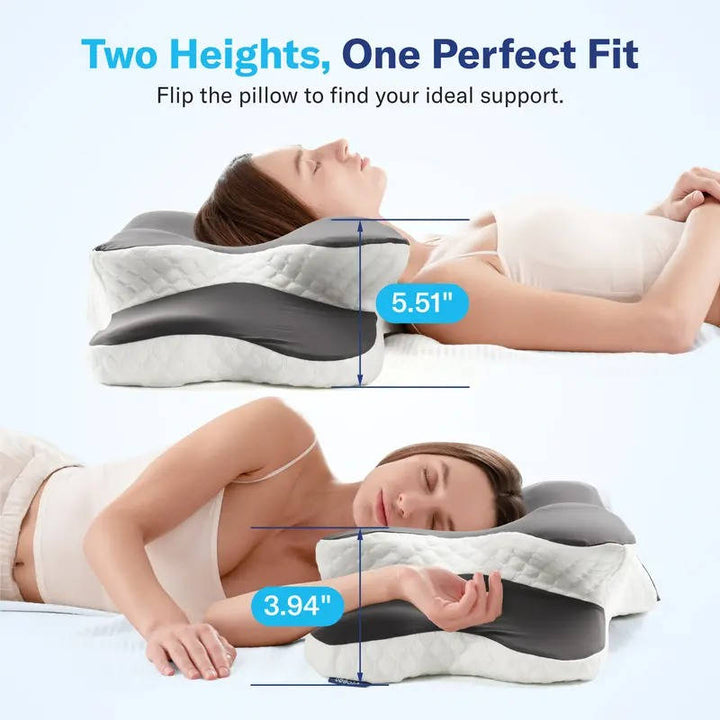 Six Zone Contour Memory Foam Pillow Adjustable Washable