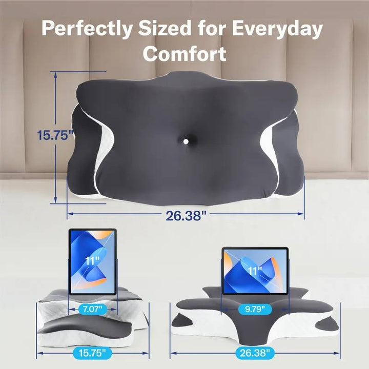 Six Zone Contour Memory Foam Pillow Adjustable Washable