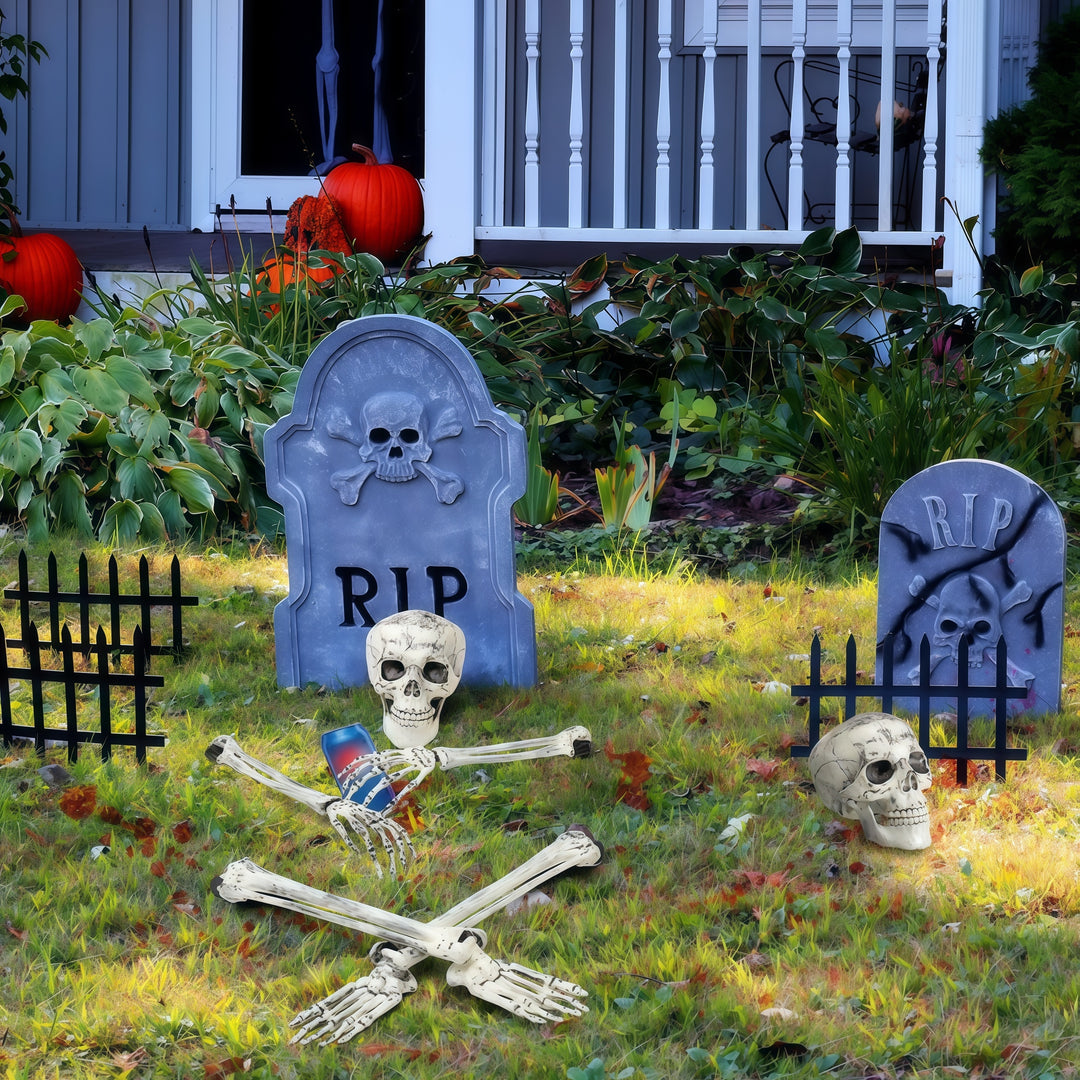 Skeleton Arm Stake Decorations Halloween | Realistic Bone Design, Built-In Ground Stakes | All-Weather Reusable Yard Prop