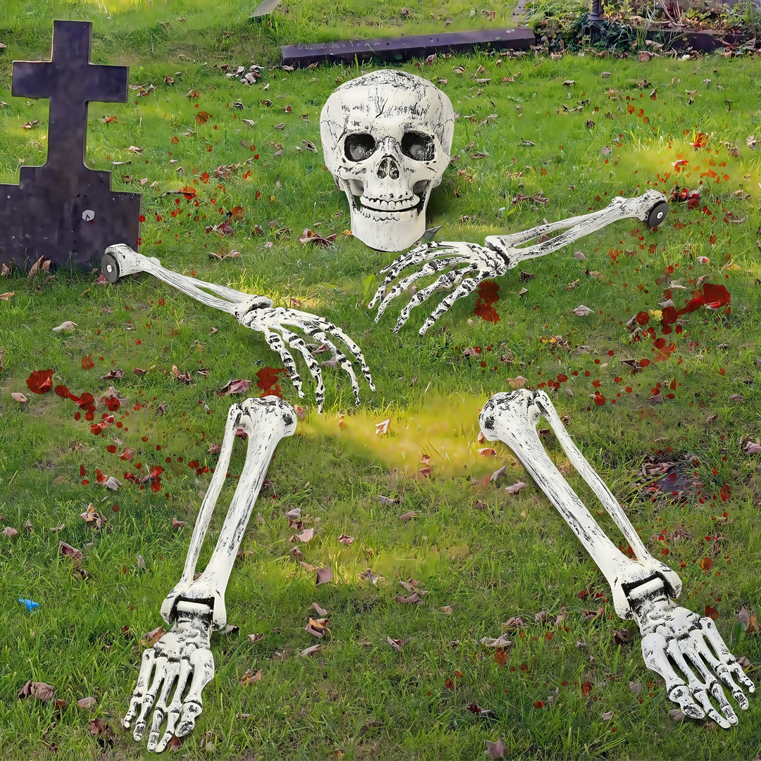 Skeleton Arm Stake Decorations Halloween | Realistic Bone Design, Built-In Ground Stakes | All-Weather Reusable Yard Prop