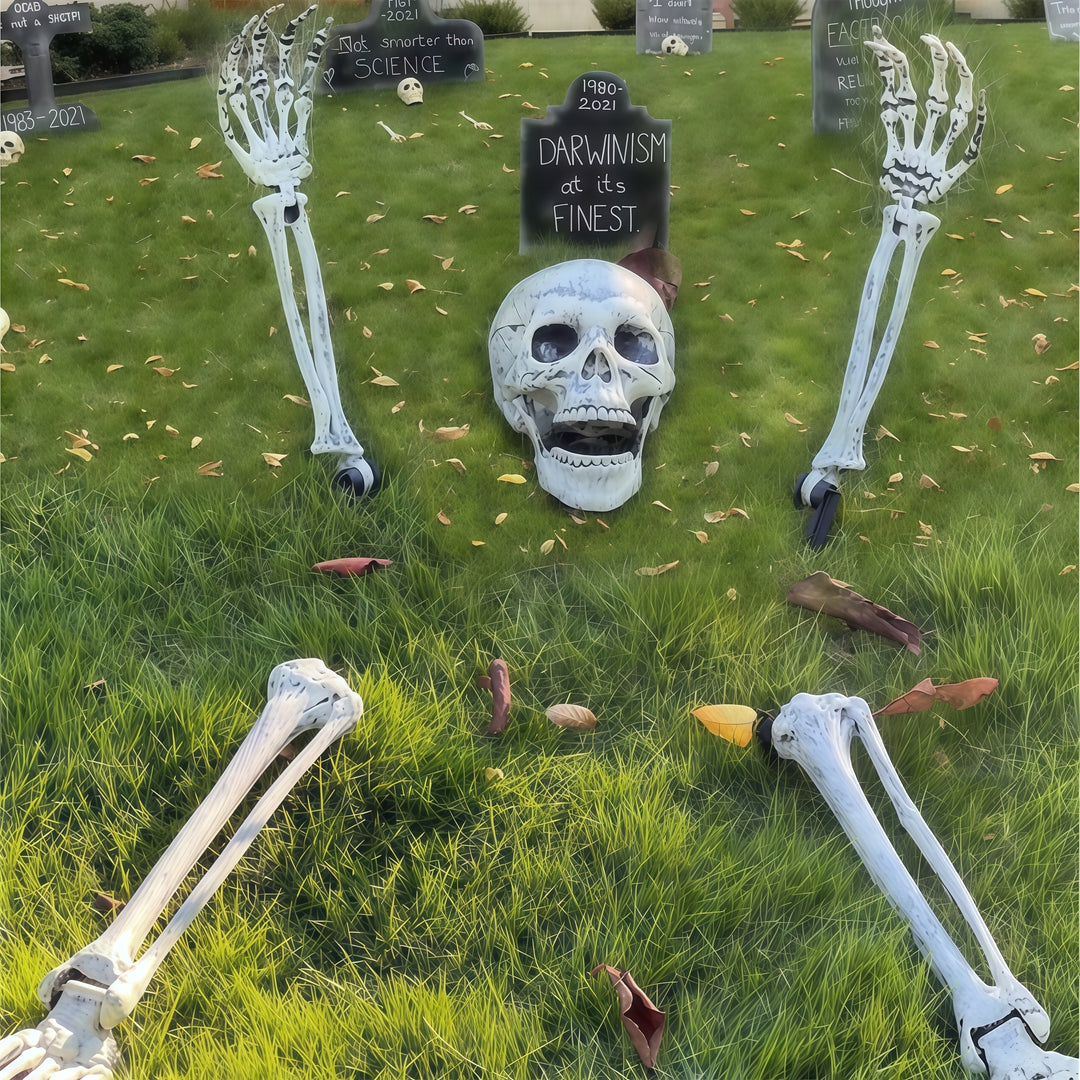 Skeleton Arm Stake Decorations Halloween | Realistic Bone Design, Built-In Ground Stakes | All-Weather Reusable Yard Prop