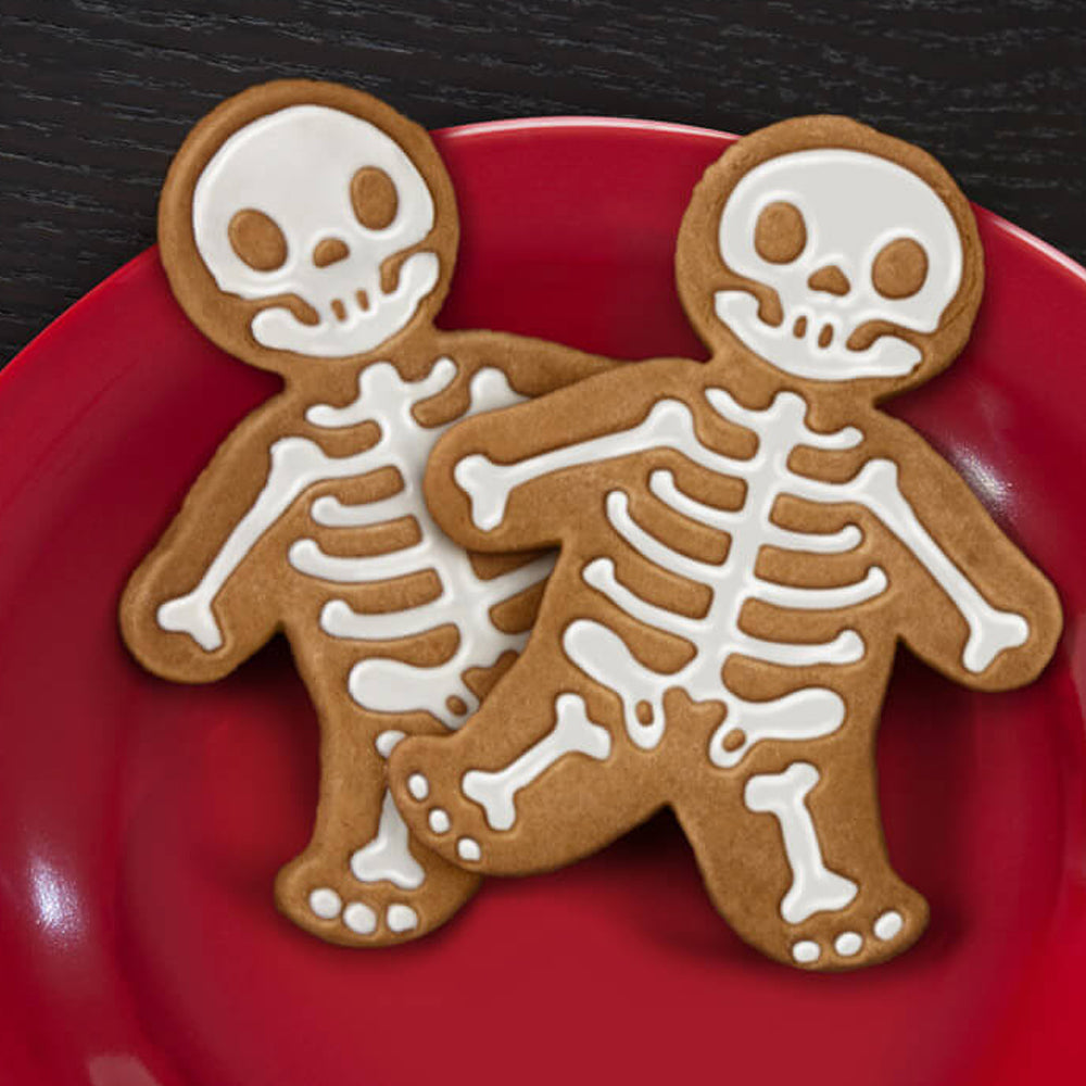 Skeleton Cookie Cutter Halloween Gingerbread | One-Piece Food-Grade Plastic Mould | Sturdy Reusable Baking Shape Cutter