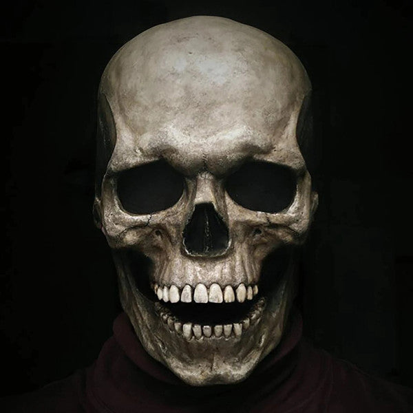 Skull Mask with Moving Jaw for Halloween Costumes | Latex Face Mask with Realistic Detail | Breathable, Non-Slip Fit
