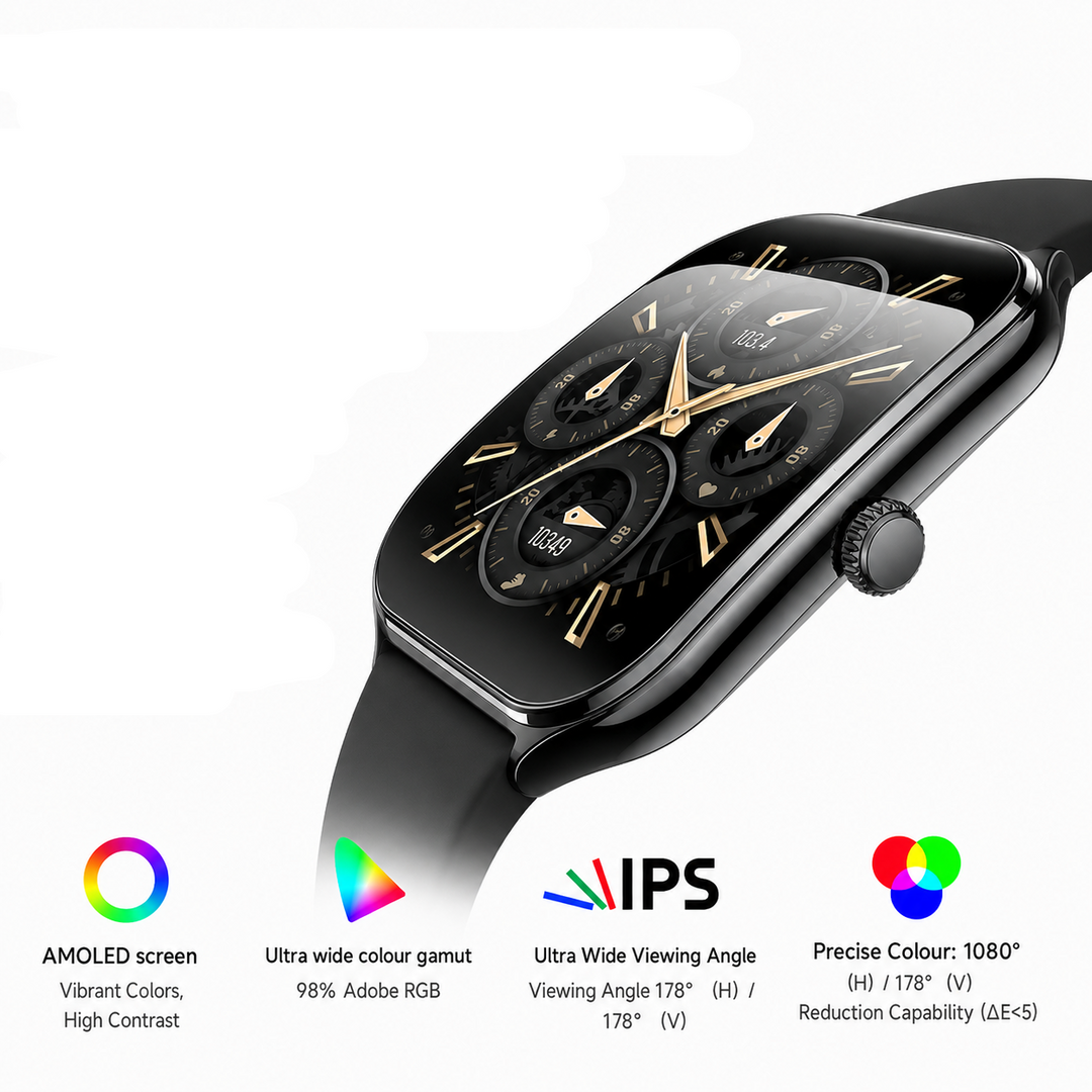 Slim Smartwatch | 1.96" AMOLED | 70+ Sports Modes | Heart Rate &amp; Sleep Tracking | IP67 | Bluetooth 5.4