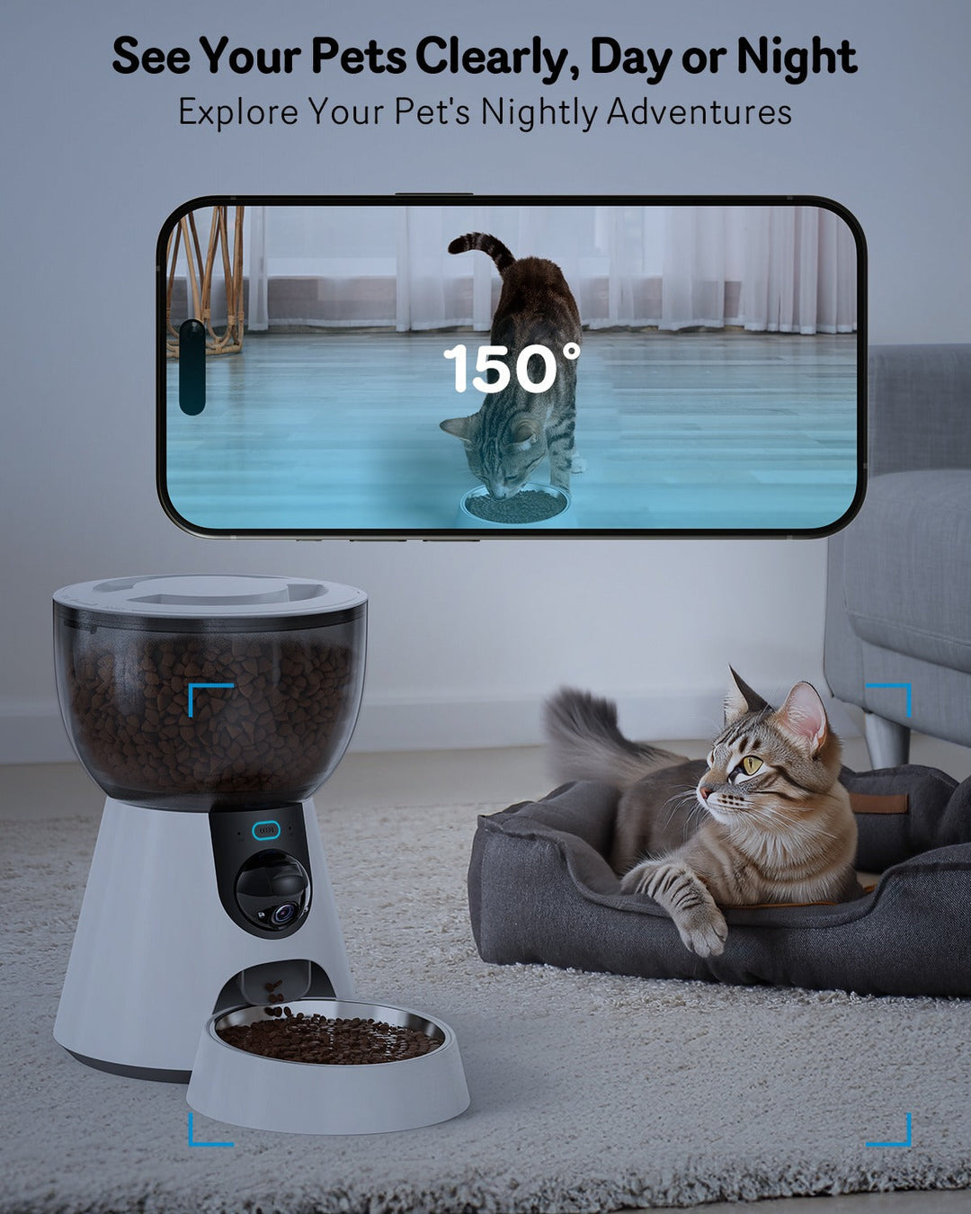 Smart Pet Series | Automatic Cat Feeder with 1080P HD Camera | App-Controlled | 4L