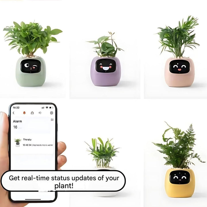 Smart Plant Pot | Self-Watering Flower Pot with App &amp; Emoji Alerts