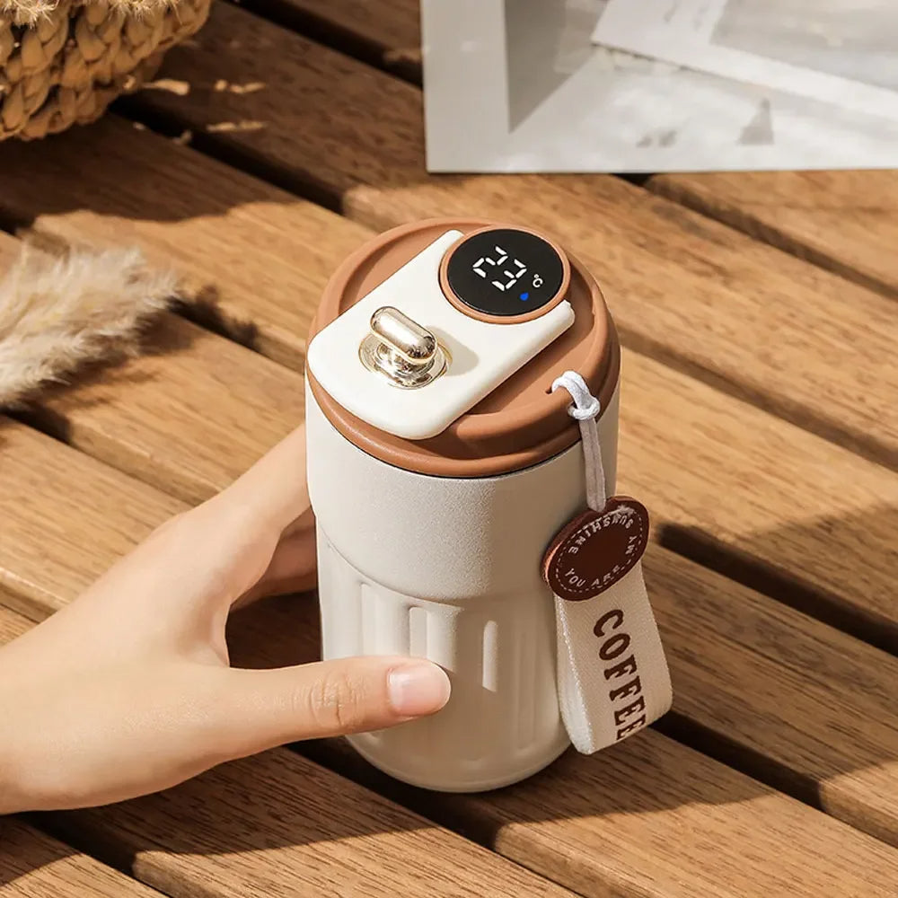 Smart Travel Mug Stainless Steel | LED Temperature Display, Dual-Mode Lid | Keeps Drinks Hot or Cold for 6 Hours