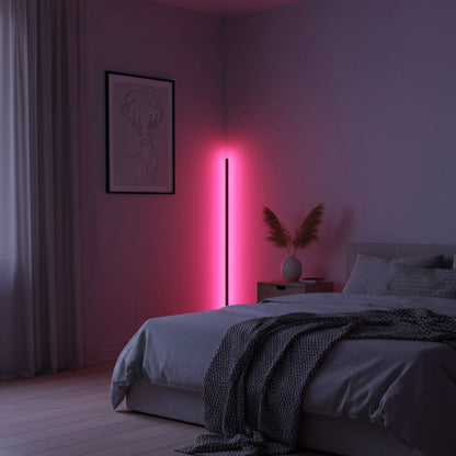 Smart Corner Floor Lamp | Modern Black Standing Lamp with Adjustable LED Lighting | Space-Saving Design for Enhanced Ambiance