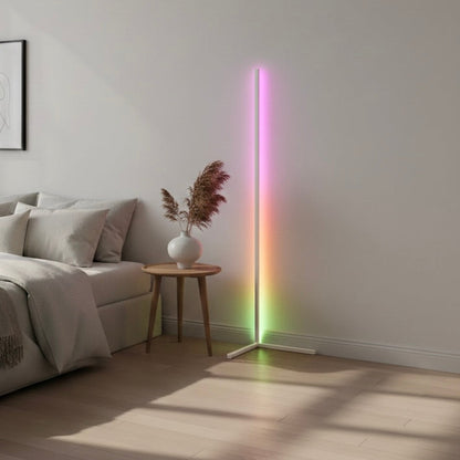 Smart Corner Floor Lamp | Modern Black Standing Lamp with Adjustable LED Lighting | Space-Saving Design for Enhanced Ambiance