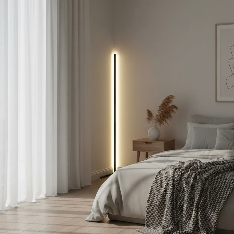 Smart Corner Floor Lamp | Modern Black Standing Lamp with Adjustable LED Lighting | Space-Saving Design for Enhanced Ambiance