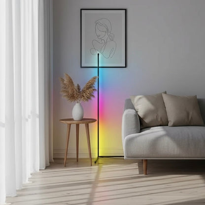Smart Corner Floor Lamp | Modern Black Standing Lamp with Adjustable LED Lighting | Space-Saving Design for Enhanced Ambiance