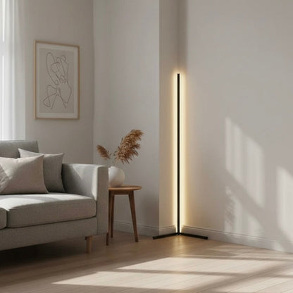 Smart Corner Floor Lamp | Modern Black Standing Lamp with Adjustable LED Lighting | Space-Saving Design for Enhanced Ambiance