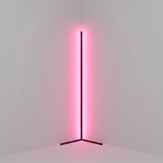 Smart Corner Floor Lamp | Modern Black Standing Lamp with Adjustable LED Lighting | Space-Saving Design for Enhanced Ambiance