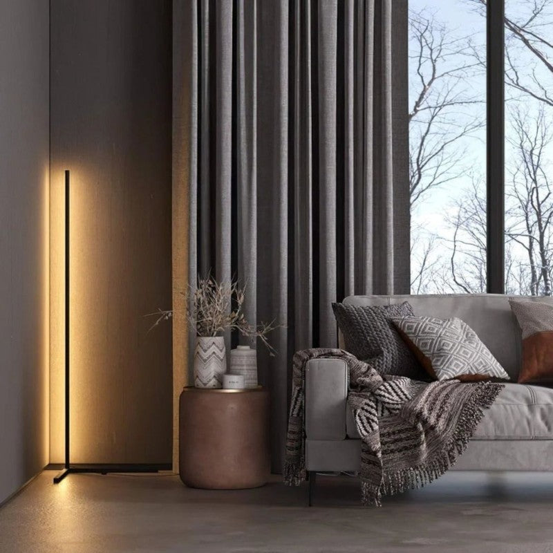 Smart Corner Floor Lamp | Modern Black Standing Lamp with Adjustable LED Lighting | Space-Saving Design for Enhanced Ambiance 3