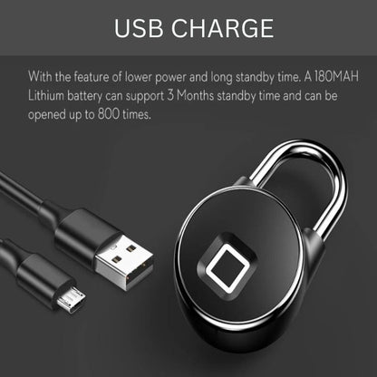 Smart Fingerprint Padlock | Biometric Security with USB Rechargeable Battery | Weather-Resistant Access for Lockers & Gates 2