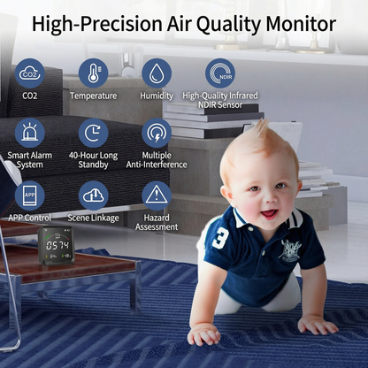 Smart Home CO2 Detector | Real-Time Air Quality Monitor with Instant Alerts | Essential for Healthy Living 4