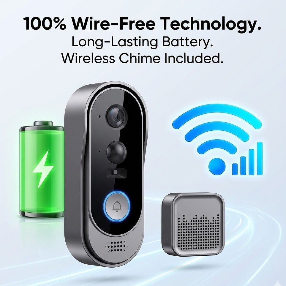 Smart Home Video Doorbell - No Subscription, Battery Operated &amp; Wireless 4
