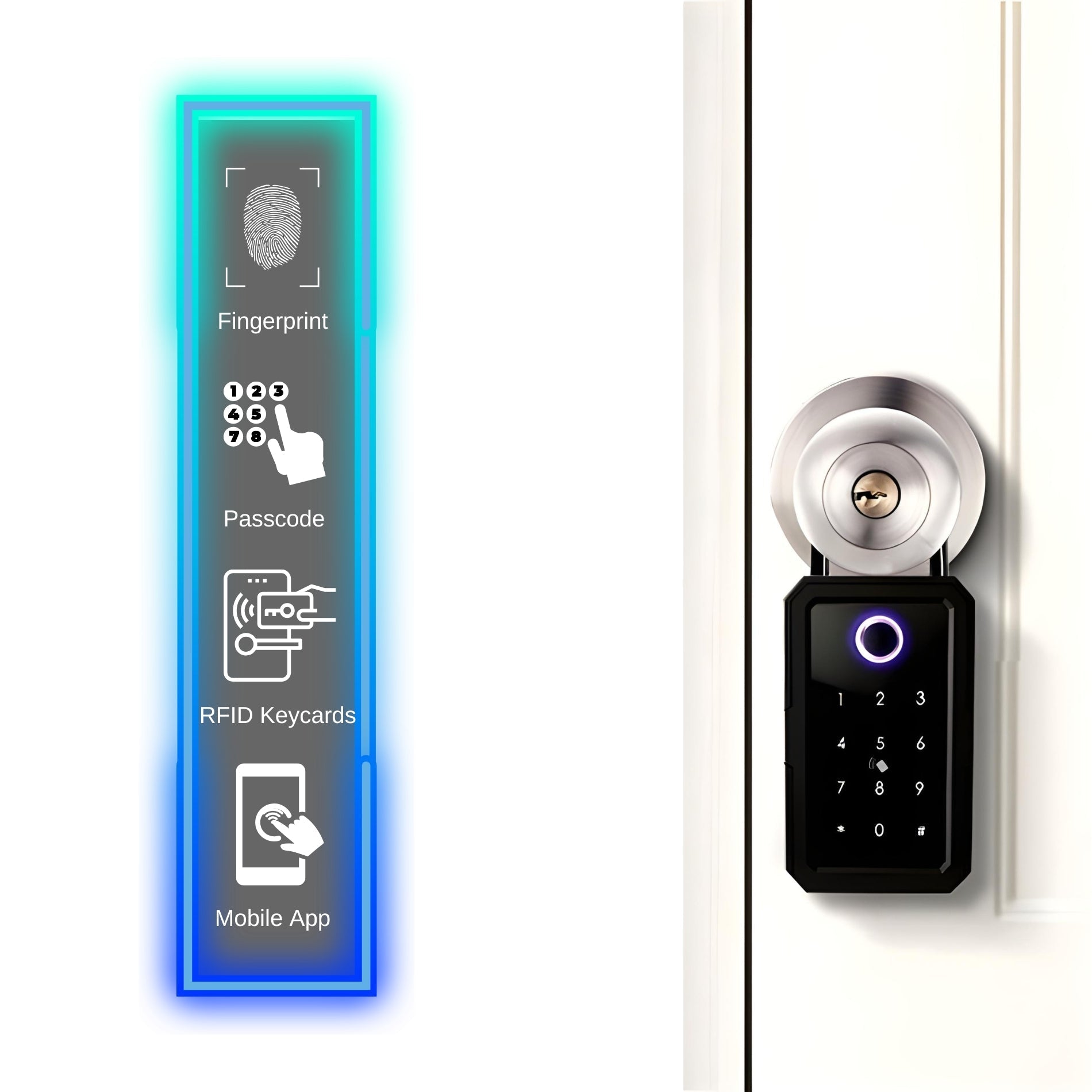 Smart Lockbox | Wi-Fi Enabled Key Storage with Fingerprint Access | Durable Zinc Alloy for Secure Home Management 2