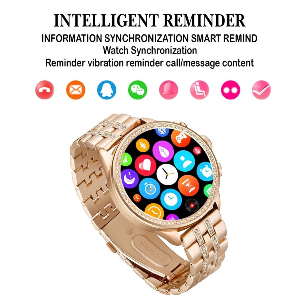 Smartwatch with HD Display | Rose Gold Metal Band Fitness Tracker