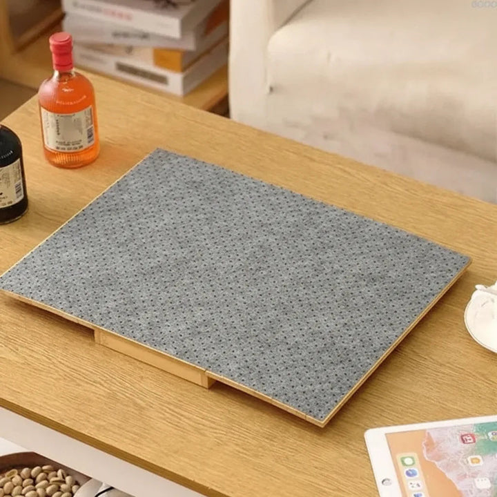 Sofa armrest tray made of bamboo with storage compartment 2