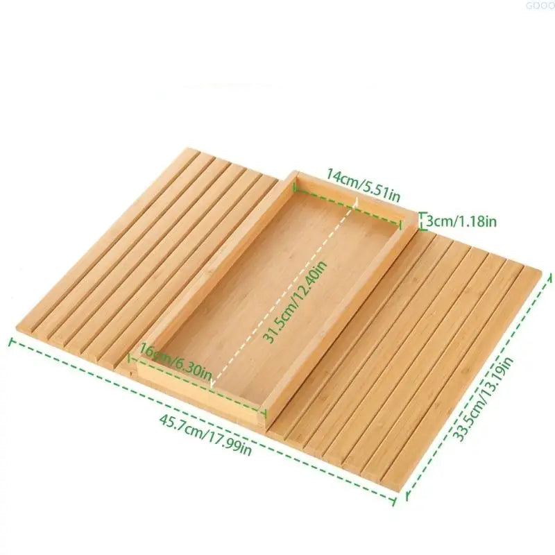 Sofa armrest tray made of bamboo with storage compartment 5