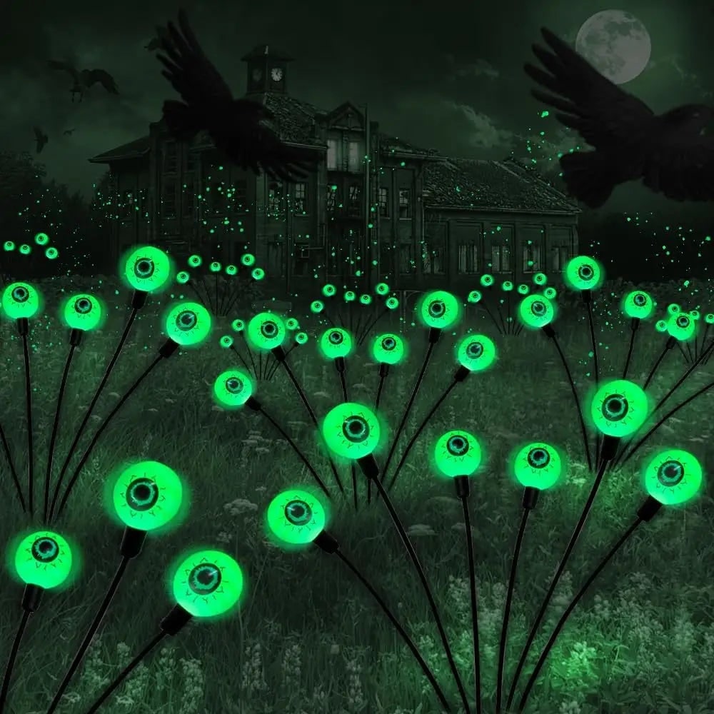 Solar Eyeball Garden Stake Light Halloween Decoration | LED, 5 Colour Modes | Weatherproof, Solar Powered, No Wiring