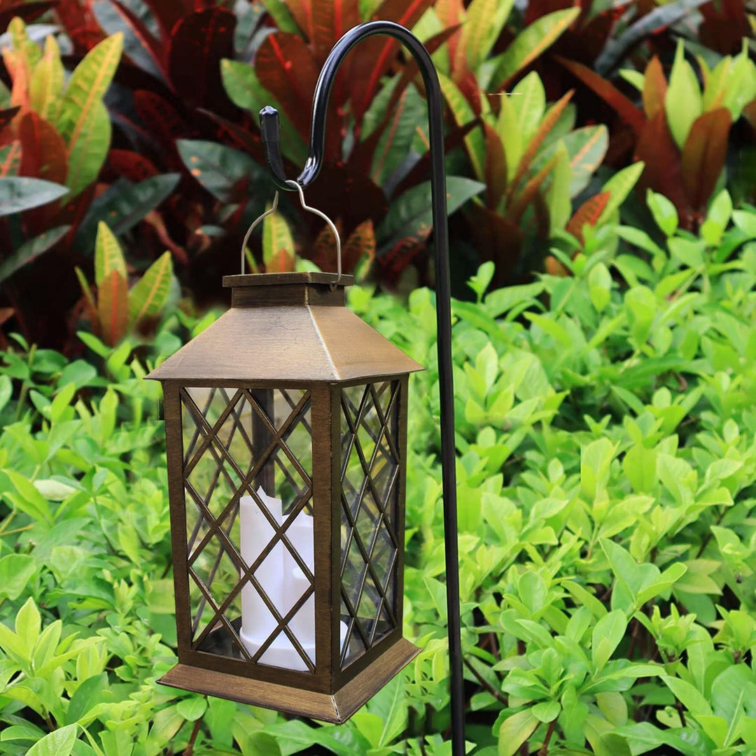 Solar Garden Hanging Lantern PVC | Triple Flickering LED Candles, 8-Hour Battery | Waterproof All-Weather Design