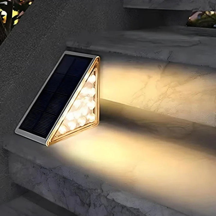 Solar LED Stair Lights | Wedge Body, Angled Panel Top
