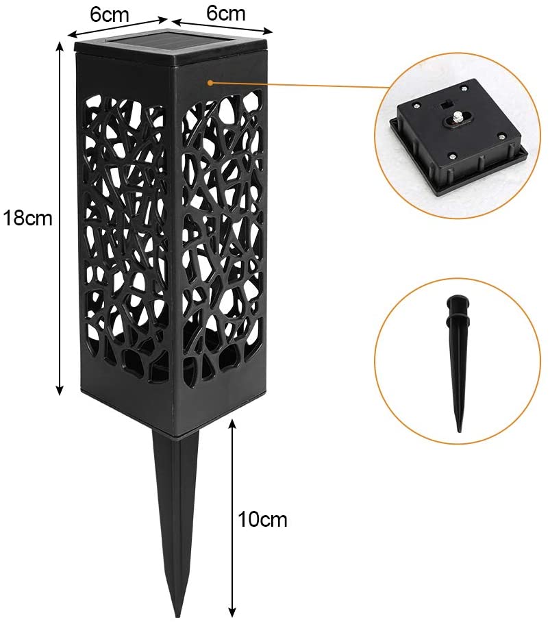Solar Path Lights, Set of 12 | Warm White LED, IP55 Waterproof | PP Material, Stake or Flat Mount, No Wiring Required