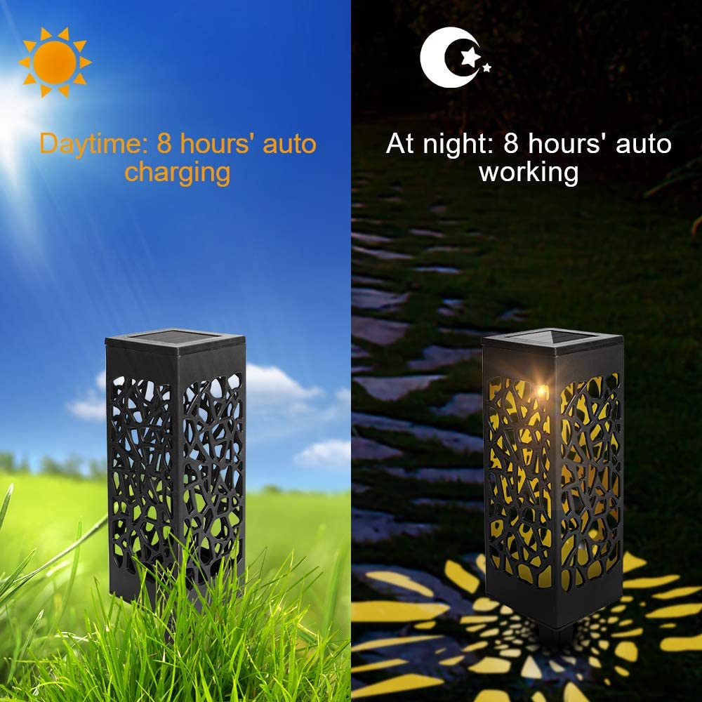 Solar Path Lights, Set of 12 | Warm White LED, IP55 Waterproof | PP Material, Stake or Flat Mount, No Wiring Required